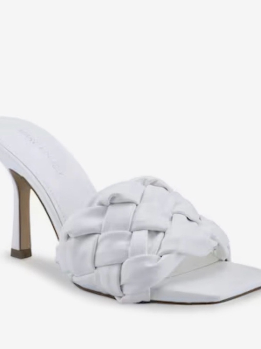 Marc Fisher White Braided Slide Heels